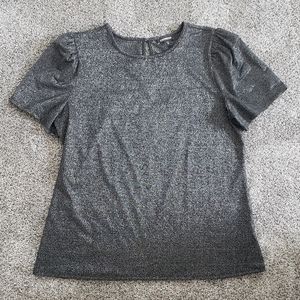 Express Dark Grey Puff Sleeve Shirt